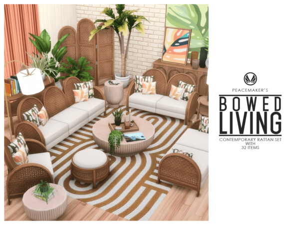bowed living contemporary rattan set