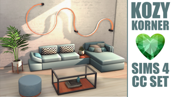 Sims 4 CC Pack: KOZY KORNER SET
