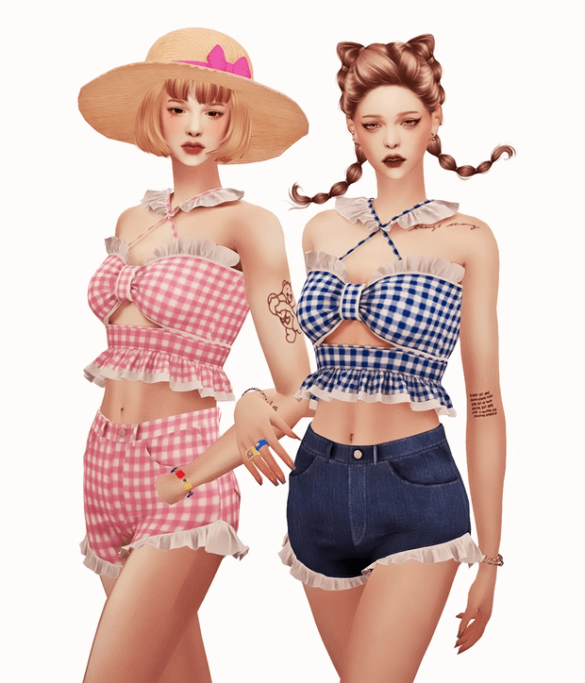 Frill top+frill shorts