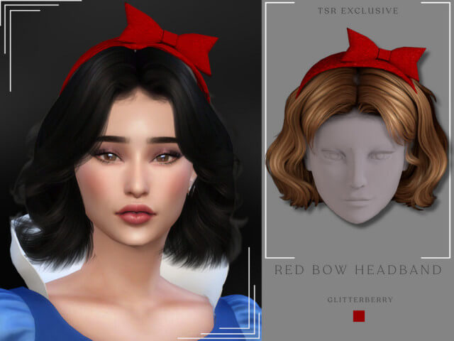 Red Bow Headband - Sims Love