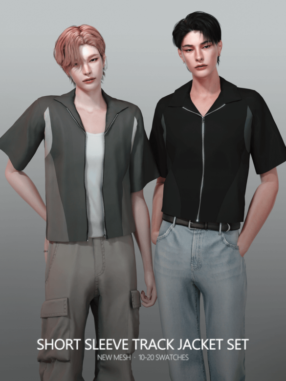 Short Sleeve Track Jacket Set