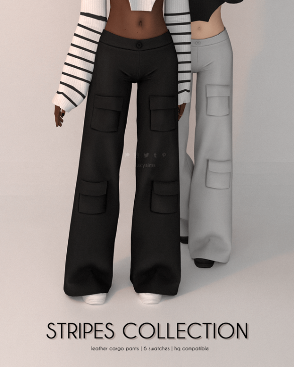 Leather Cargo Pants - Stripes Collection