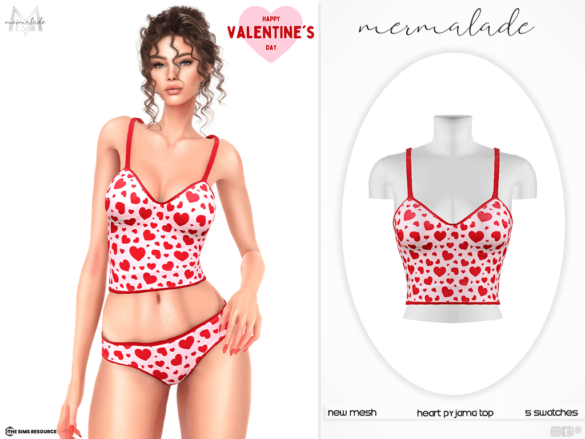 Heart Pyjama Top