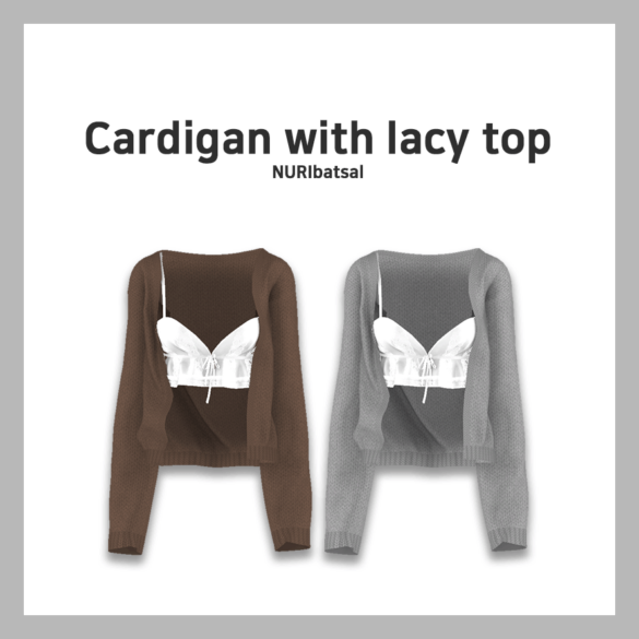cardigan with lacy top