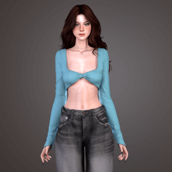 Mary Crop Long Sleeves Top