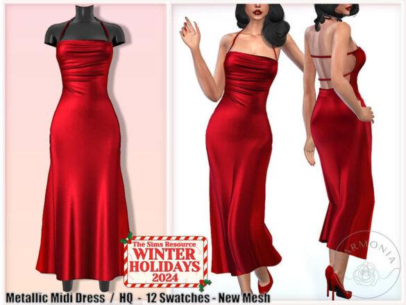 Winter Holidays 2024 - Metallic Midi Dress