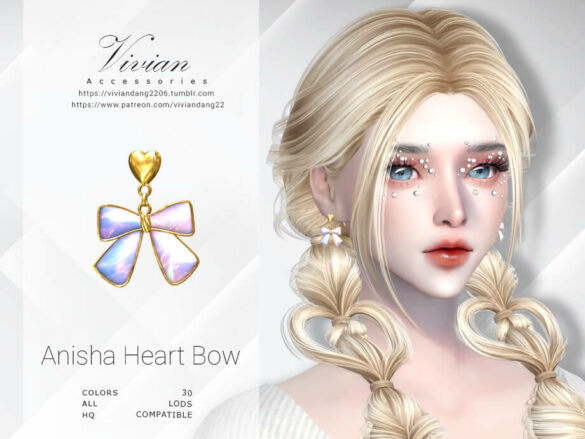 Anisha Heart Bow - Earing