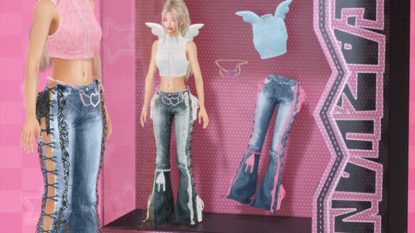 Angel Top pants heart chain