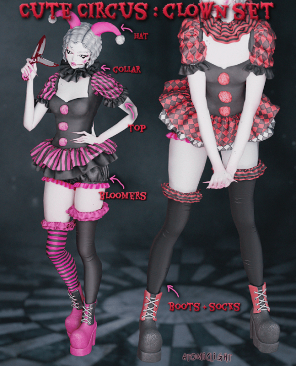 cute circus clown set