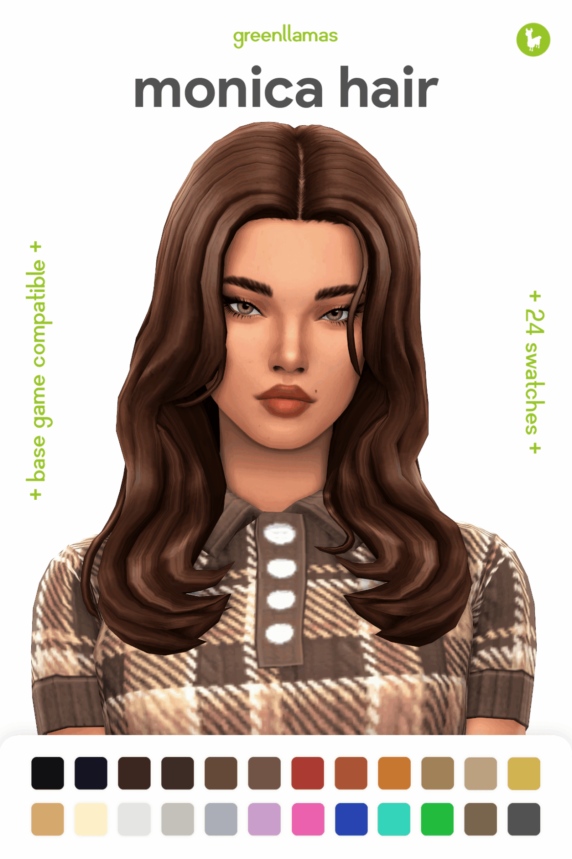 Monica Hair – 90s Inspired Blowout for The Sims 4